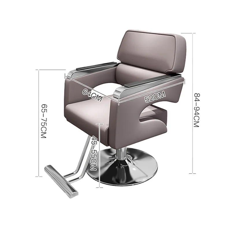 Lifter Luxury Salon Chair Metal Protector Backrest Swivel Barber Chair Nordic Comfy Cadeira De Cabeleireiro Salon Furniture