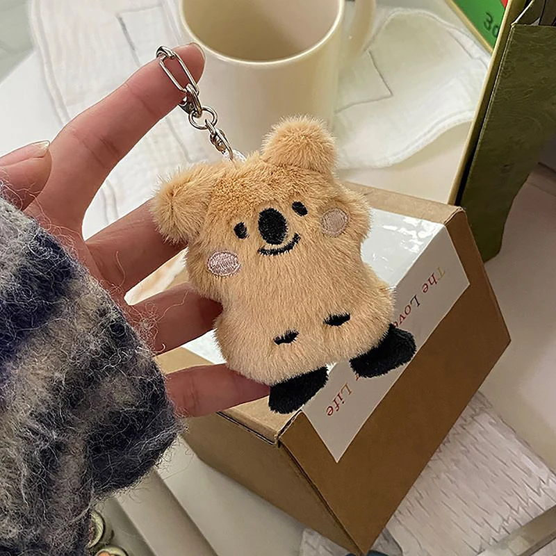 Koala-小さな女の子のためのキーホルダー,動物のぬいぐるみ,人形のおもちゃ,模造ウサギの毛皮,ふわふわのバックパック,バッグペンダント,ギフト,新しい