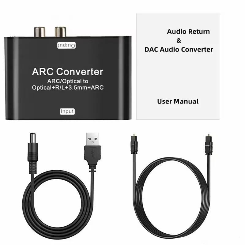 192Khz ARC Audio Extractor HDMI ARC Return Extractor DAC Converter ARC SPDIF Optical to Optical 3.5mm L/R Stero Audio Extractor
