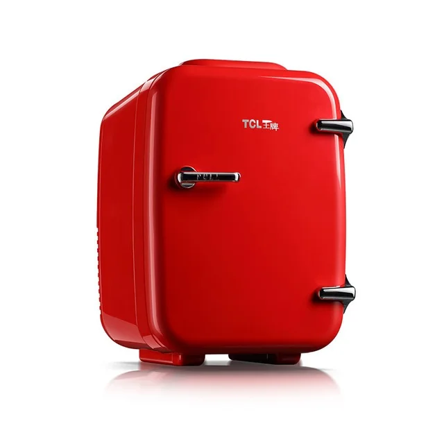 ミニ冷蔵庫 4L 電気クーラーとウォーマー: AC / DC ポータブル熱電システム、車/屋内/屋外冷蔵庫用