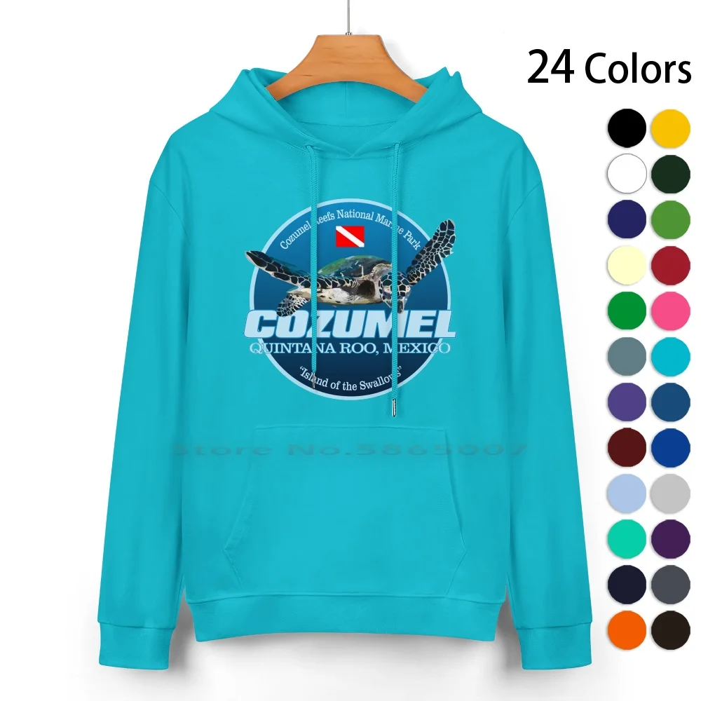 Dive Cozumel ( Dd2 ) Pure Cotton Hoodie Sweater 24 Colors Cozumel Reefs National Marine Park Cozumel Scuba Dive Cozumel