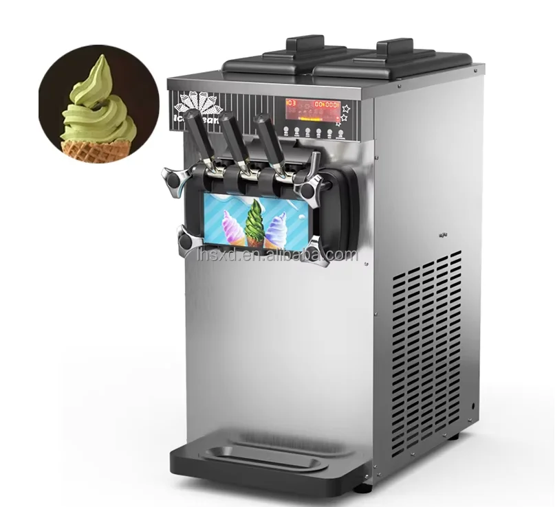 

Commercial Stainless Steel Ice Cream Machine Three Head Yogurt Soft Ice Cream Machine Ice Cream Production Machine