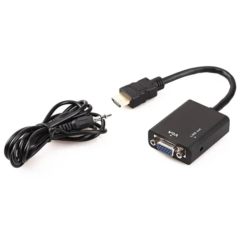 Male To VGA Female Converter Adapter HDMI TO VGA With Audio HDTV Port HDMI To VGA Output 1080P HDTV Audio TV  HDTV Video