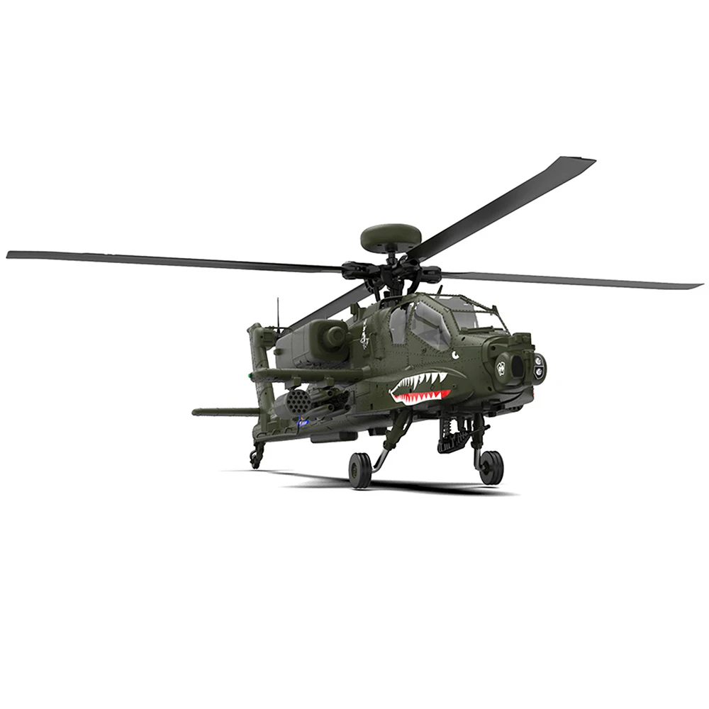 YXZNRC F11 AH-64D Apache RC Helicóptero com Giroscópio de 6 Eixos 2.4G 6CH 1:32 Modelo de Helicóptero RC