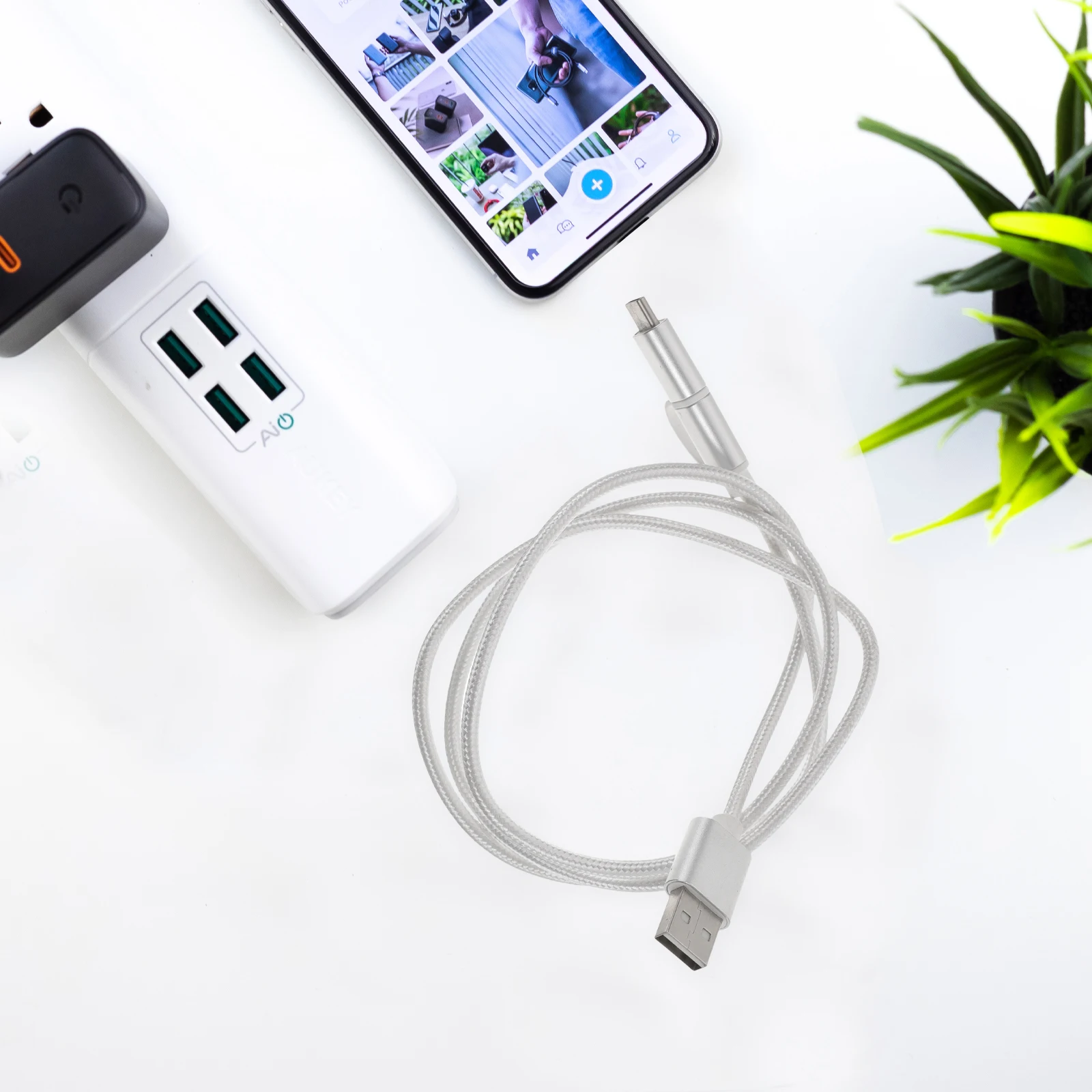 

2pcs Fast Charging Data USB Type C Portable Charging Cables for Devices Durable Nylon Braided Cables for Home Office