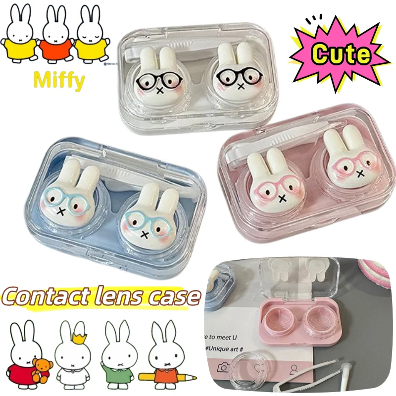 Neue Miffy Hochwertige Niedliche Cartoon-Kontaktlinsenbox Kreative Anime-Charakter Tragbare Kleine Auslaufsichere Kosmetik-Linsenbox