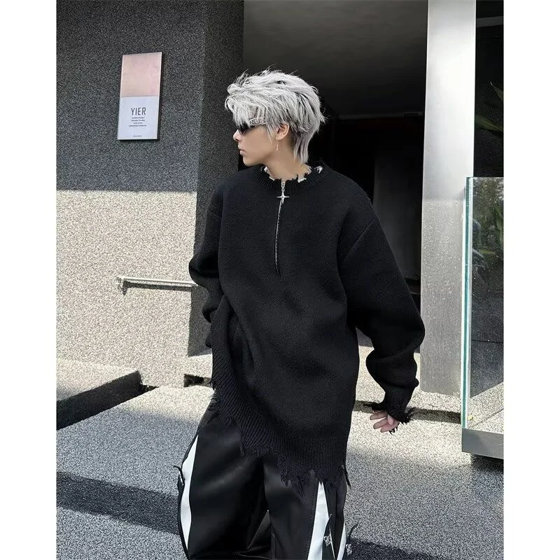 

Sli Men's Knitted Sweater Autumn Collection Trendy Boy Faionable Korean Version Soft Polyester Fiber Long Sve round ...