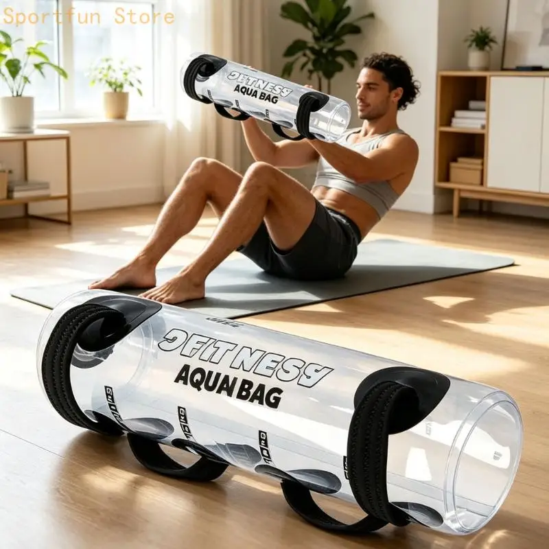 Water-Load Fitness Trainer for Core Control Exercise, Inflatable PVC Bag with Foot Pump and Balance Work for Core Exercise X7JD
