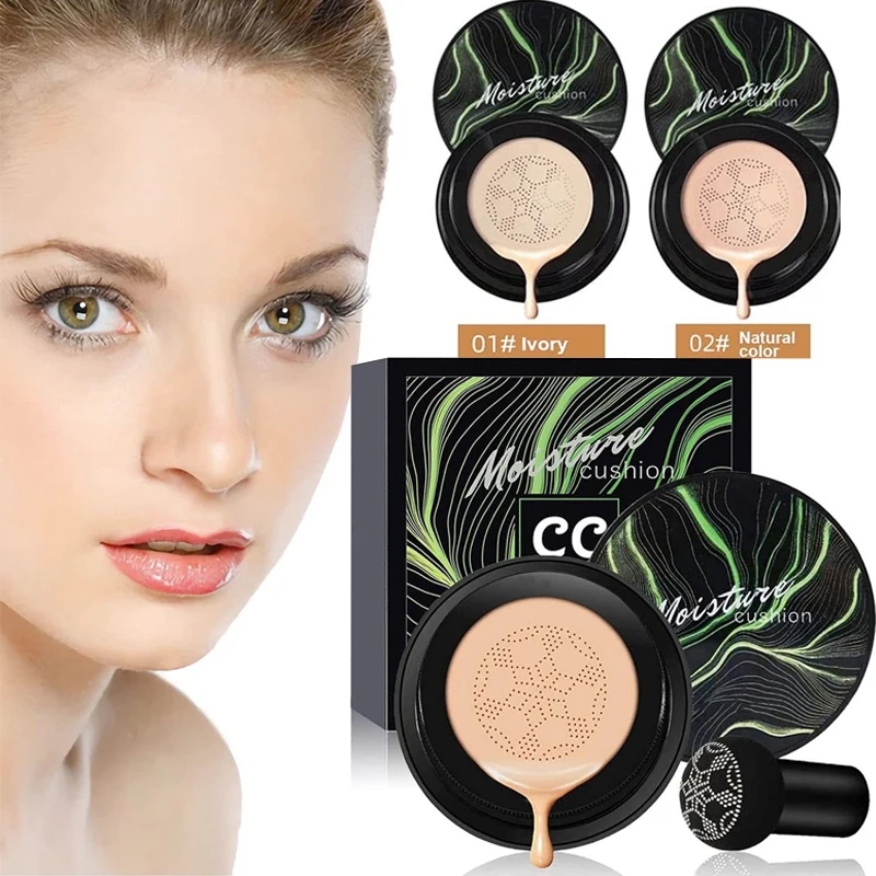 

Hot Mushroom Head Air Cushion CC Cream Natural Moisturizing Foundation Concealer Brighten Oil-control Makeup Face BB Cream