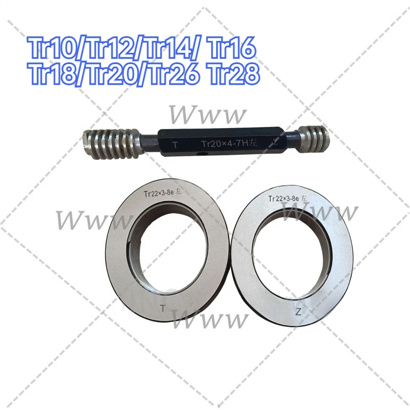 LH Trapezoidal Thread Plug Ring Gauge Left Pass Gauges 7H 8H 7e 8e Tr10 Tr12/Tr14/Tr16/Tr18/Tr20/Tr26 Tr28 GO & NOGO Measuring