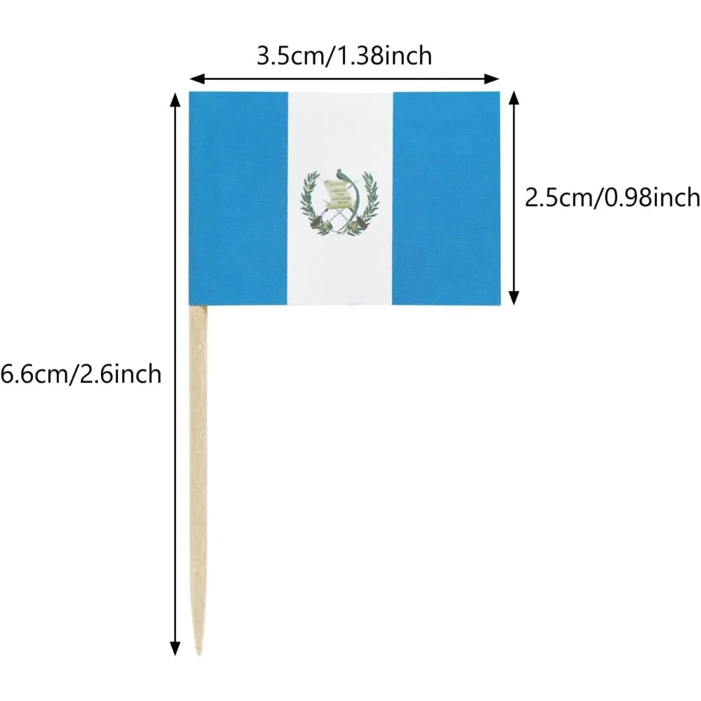 Topper per cupcake mini stuzzicadenti con bandiera Guatemala da 100 pezzi