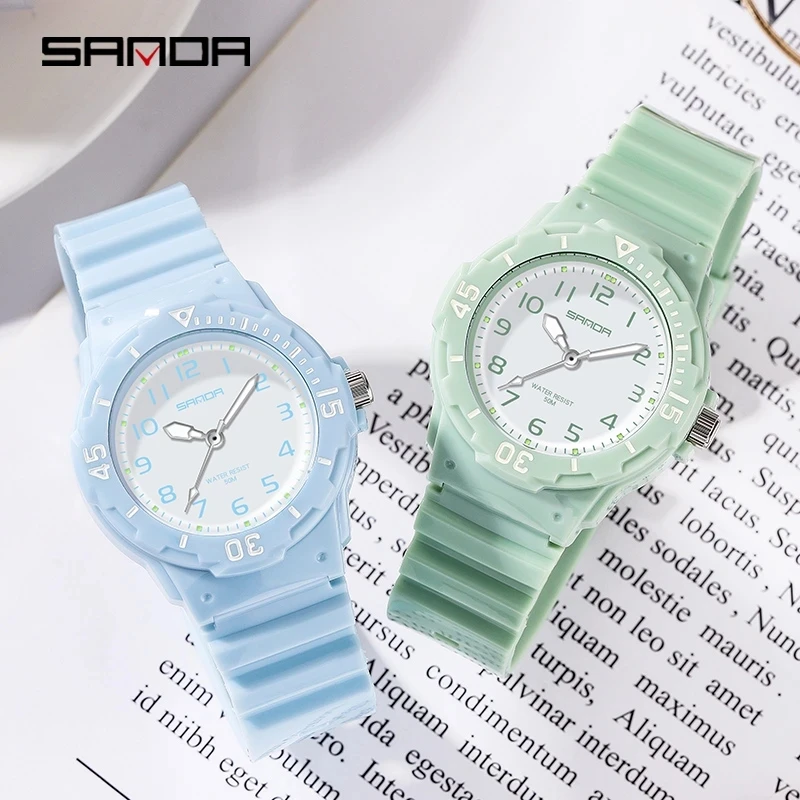 SANDA 6011 Fashion Trend Ladies Watch 2023 New Casual Womens Clock Luminous Hands 50M Waterproof Wristwatches Quartz Reloj Mujer