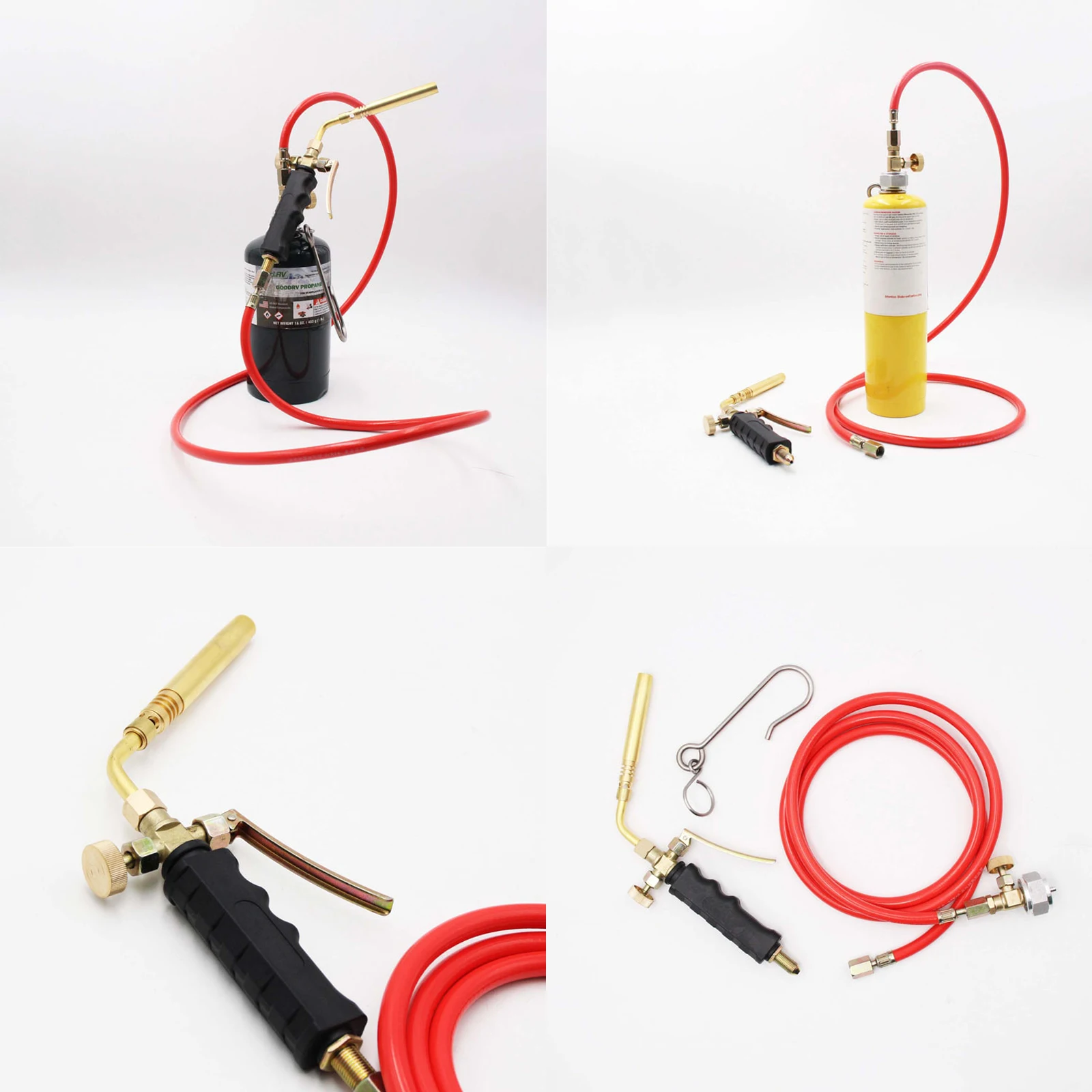 Professional Dual Switch Gas Torch Brazing Torch of Propane Gas 1.6m Hose Ignition Gas Flame Soldering Tool for BBQ Heating