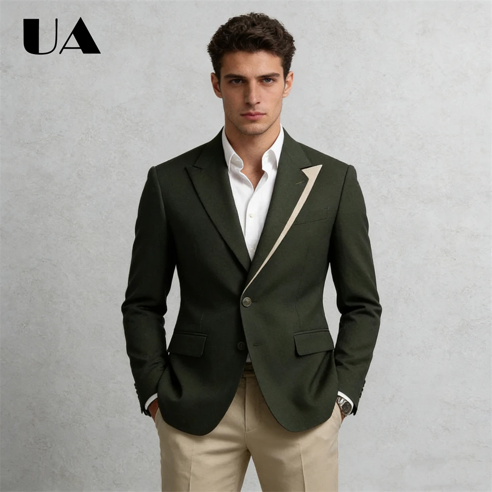 سترة بدلة ذكية غير رسمية للرجال من XXS إلى 7XL، سترة بدلة كبيرة للرجال بزر واحد مصممة خصيصًا للعشاء بتصميم حديث #3