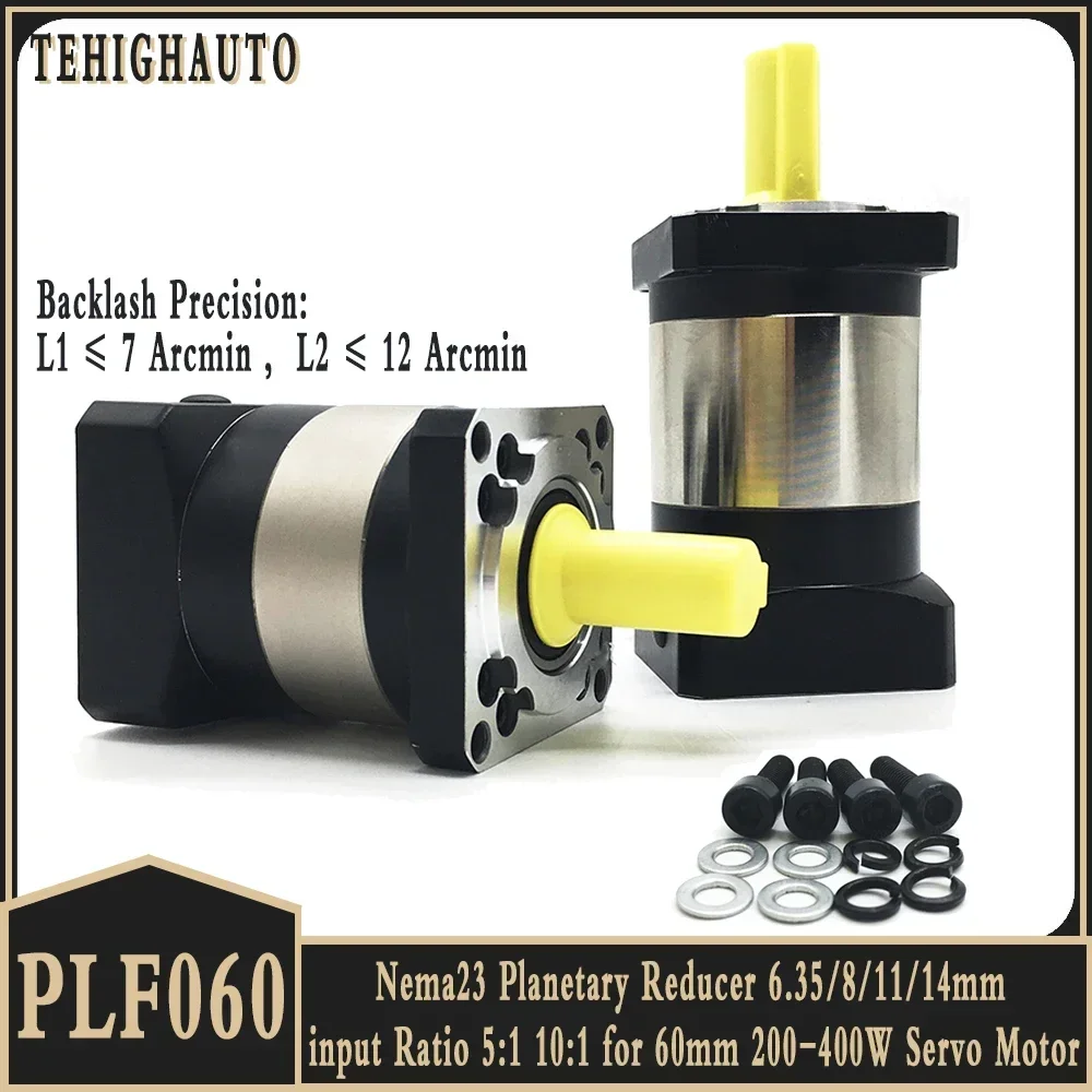 Nema23 Planetary Reducer 200W 400W Servo Motor Reducetion Gearbox Gear 6.35/8/11/14mm Input 14mm Output Ratio 5:1 10:1 for 60mm