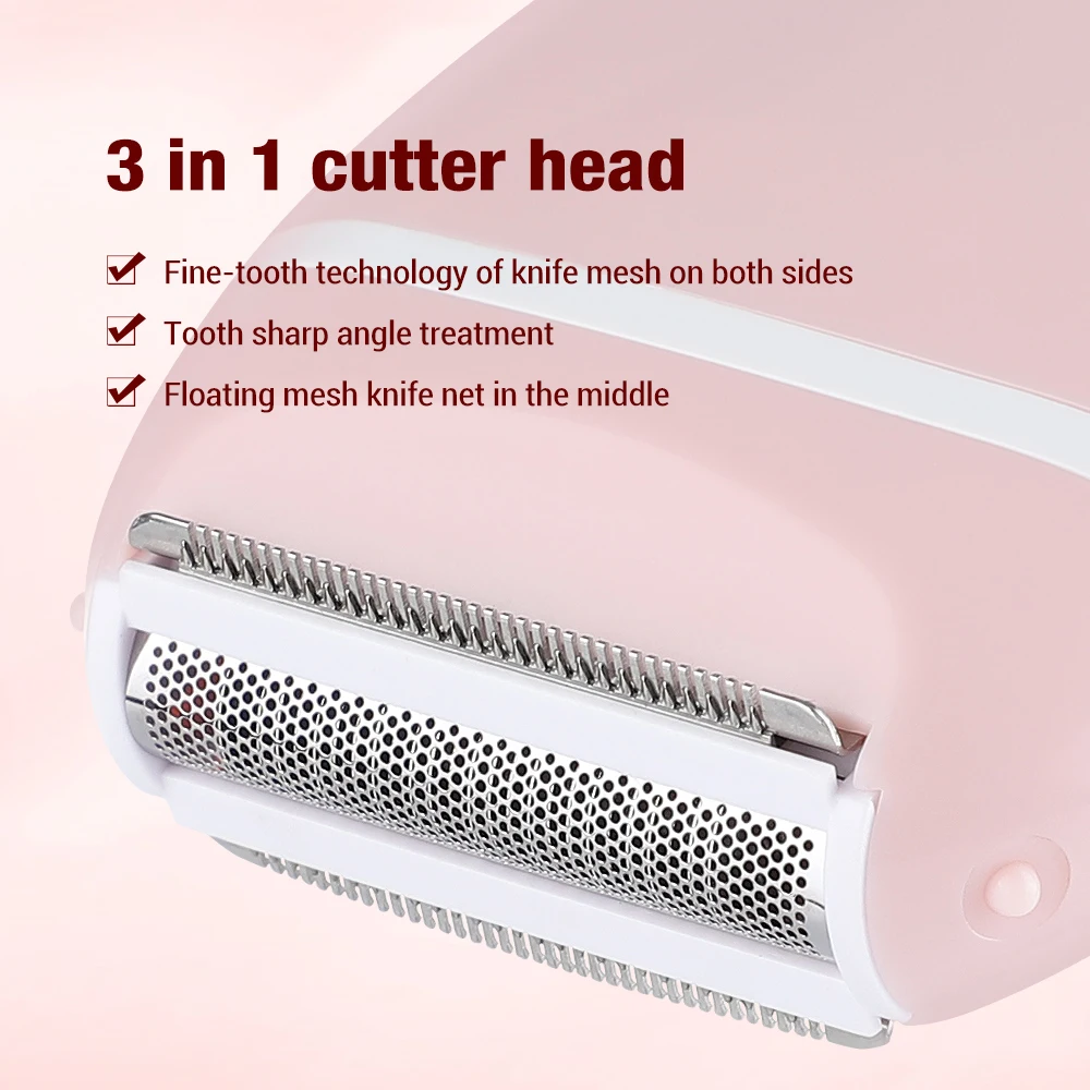 Women Electric Epilator Portable Painless Hair Remover Leg Bikini Armpit Hair Trimmer Perfect for Home Travel Use No Battery