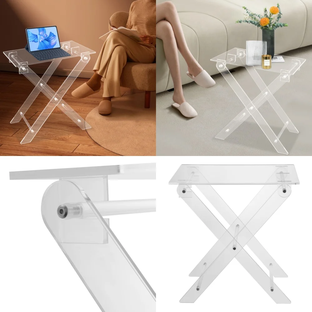 

Café TablesFoldable Acrylic Laptop Stand Multi Functional Table for Living Room Bedroom