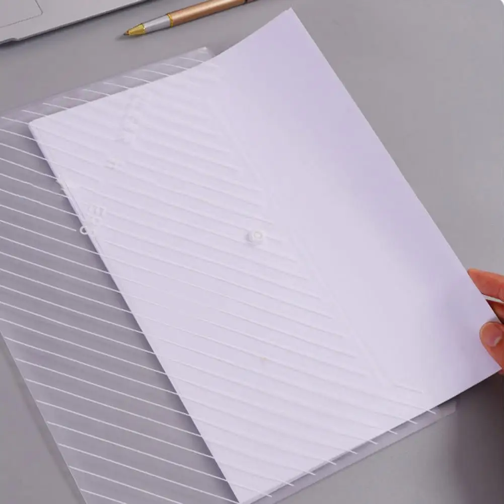 防水ドキュメントバッグセット、ボタン付き半透明ファイルフォルダー、傷に強い、A4サイズ、20個