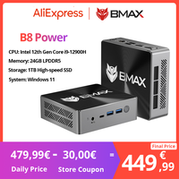 BMAX B8 Power Mini PC Intel Core i9-12900H Turbo Frequency 5.0GHz 24GB DDR5 RAM 1TB NVMe SSD WiFi 6 Bluetooth 5.2