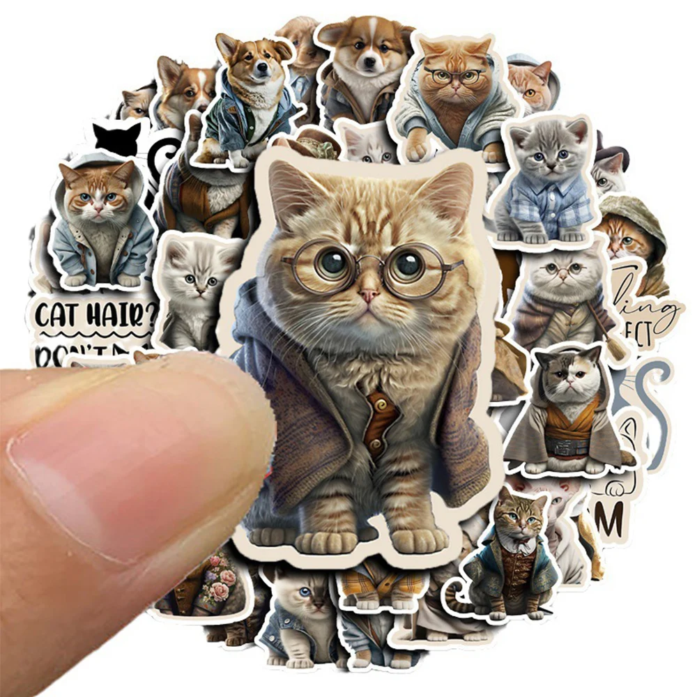 10/30/50pcs Cartoon Gentlemen Cat Animal Stickers per Laptop Diary Bike bagaglio Phone Cute Anime Graffiti Decal Sticker Toy Gift