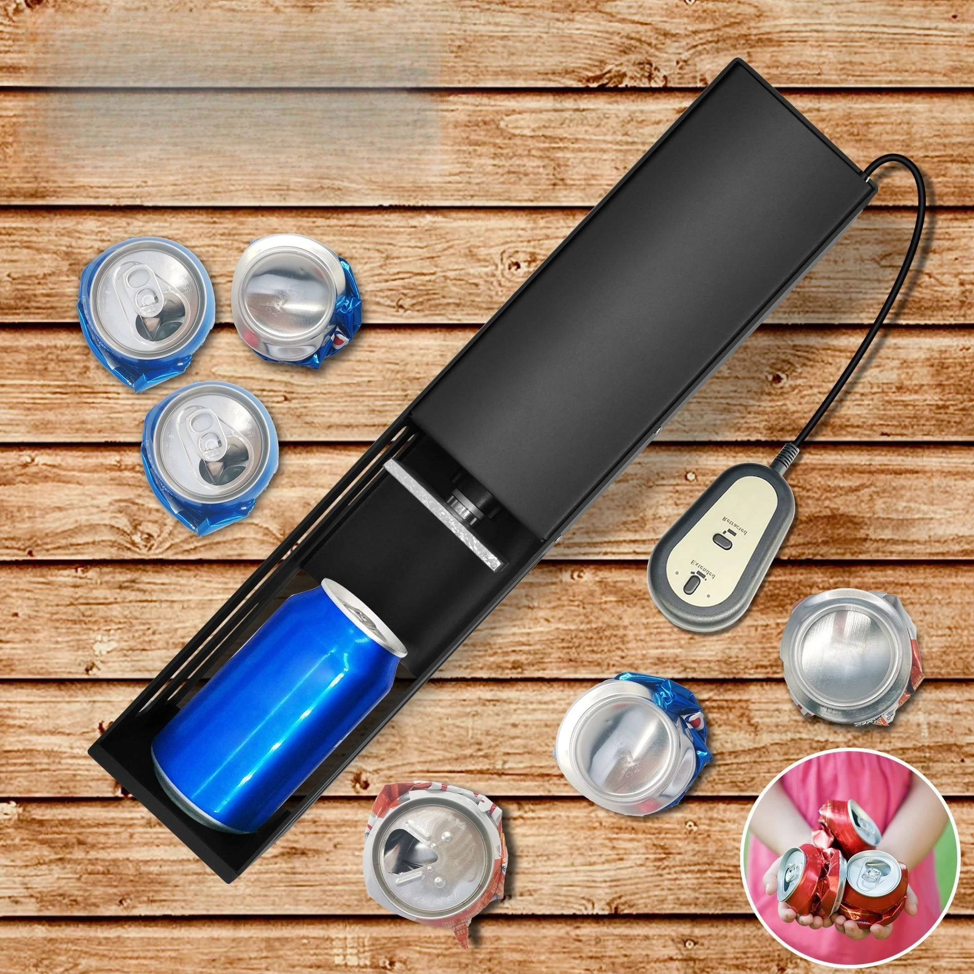 Crusher Electric Metal Aluminum Can Crushers Trash Compactor for Aluminum Seltzer Soda Beer Cola Cans Water Bottle Smasher - view 2