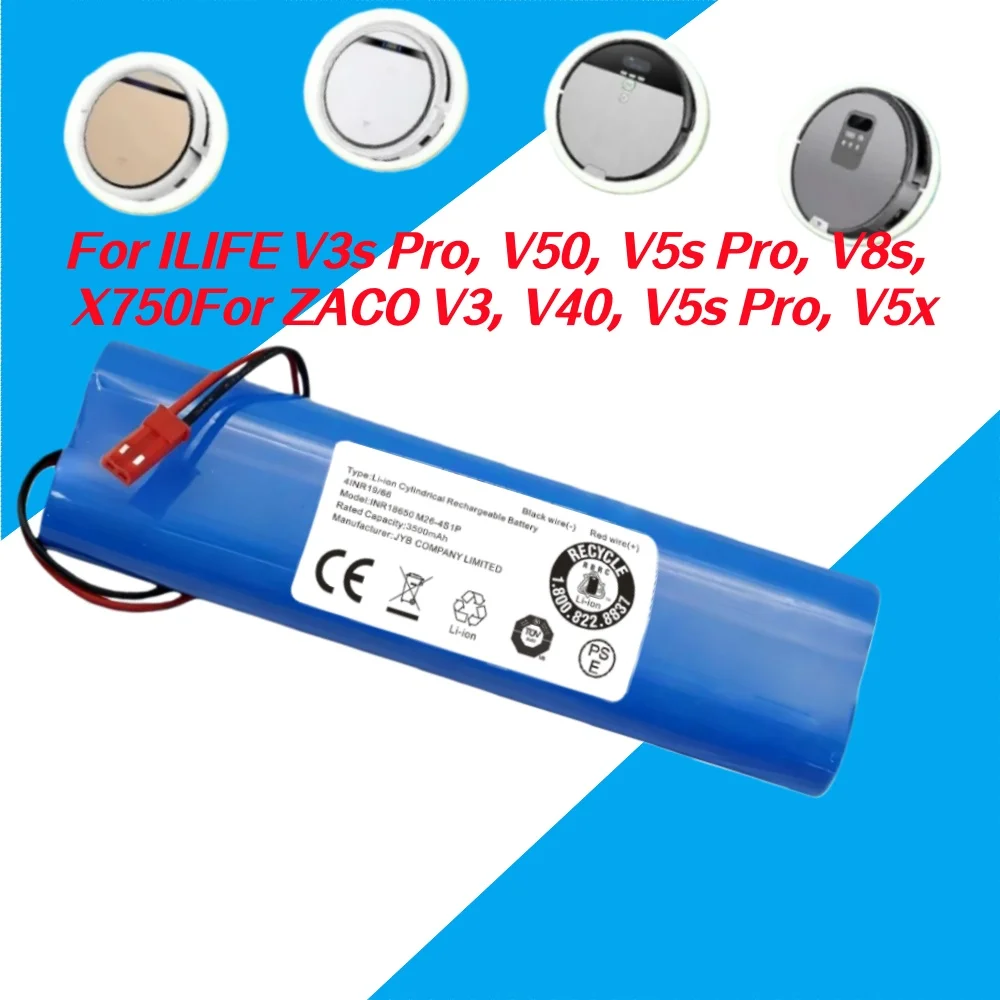 

Сменный аккумулятор 18650B4-4S1P-AGX-2, 14,4 В, 3500 мАч, для робота-пылесоса iLife v50/v55/v8s/v5s pro/v3s pro.