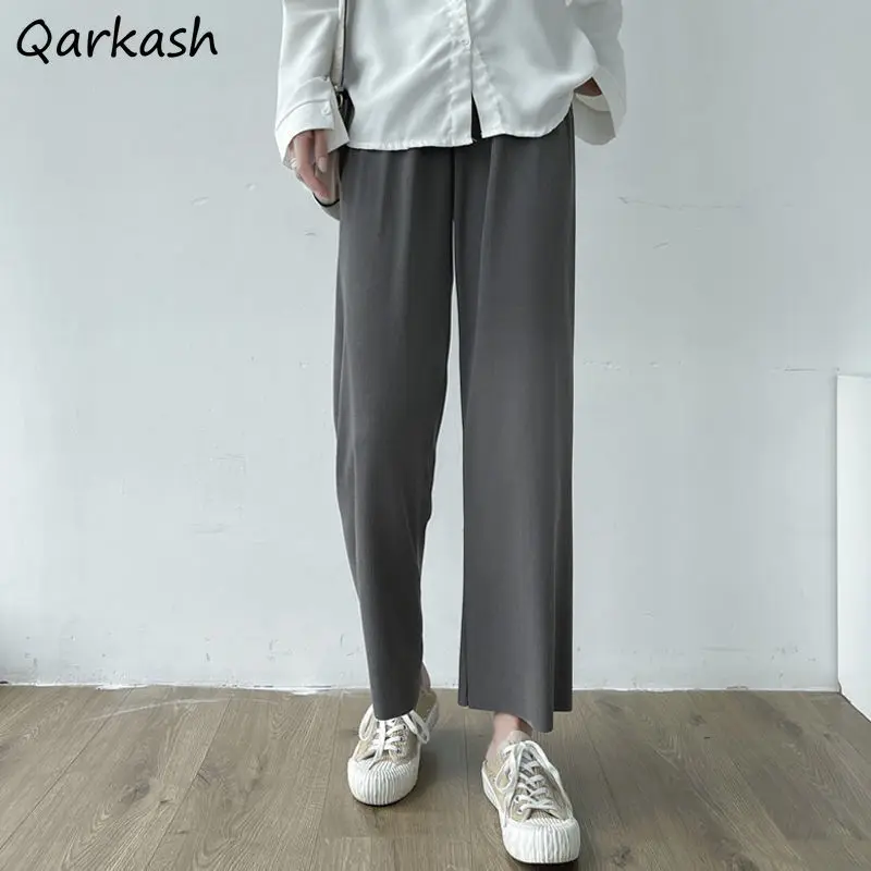 S-5XL Casual Pants Women Loose Ankle-length Summer Elastic Waist Soft Breathable Chic Harajuku Fashion Simple Leisure Pantalones