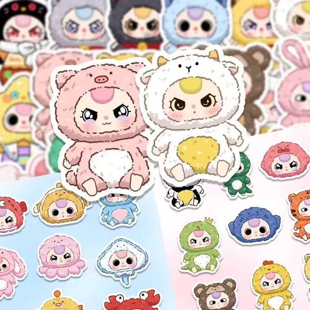 60Pcs Baby Three Stickers In Stock Baby Three DIY Stickers Scrapbooking Phone Luggage Skateboard Vinyl Waterproof Decals