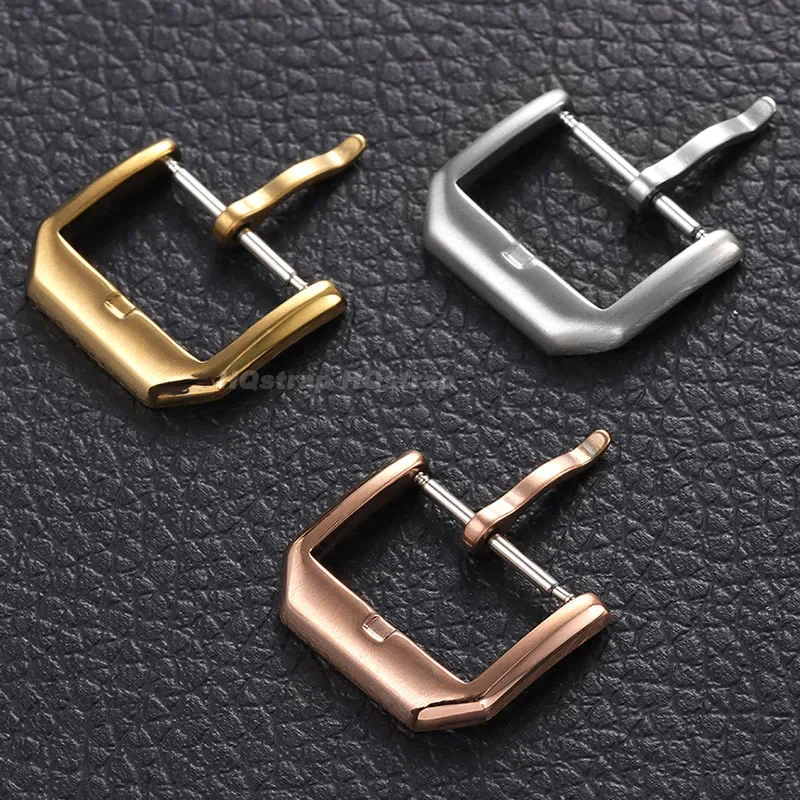 스테인리스 스틸 시계 버클, 가죽 스트랩 금속 걸쇠 실버, 블랙 로즈 골드, 교체 단추 액세서리, 16mm, 18mm, 20mm