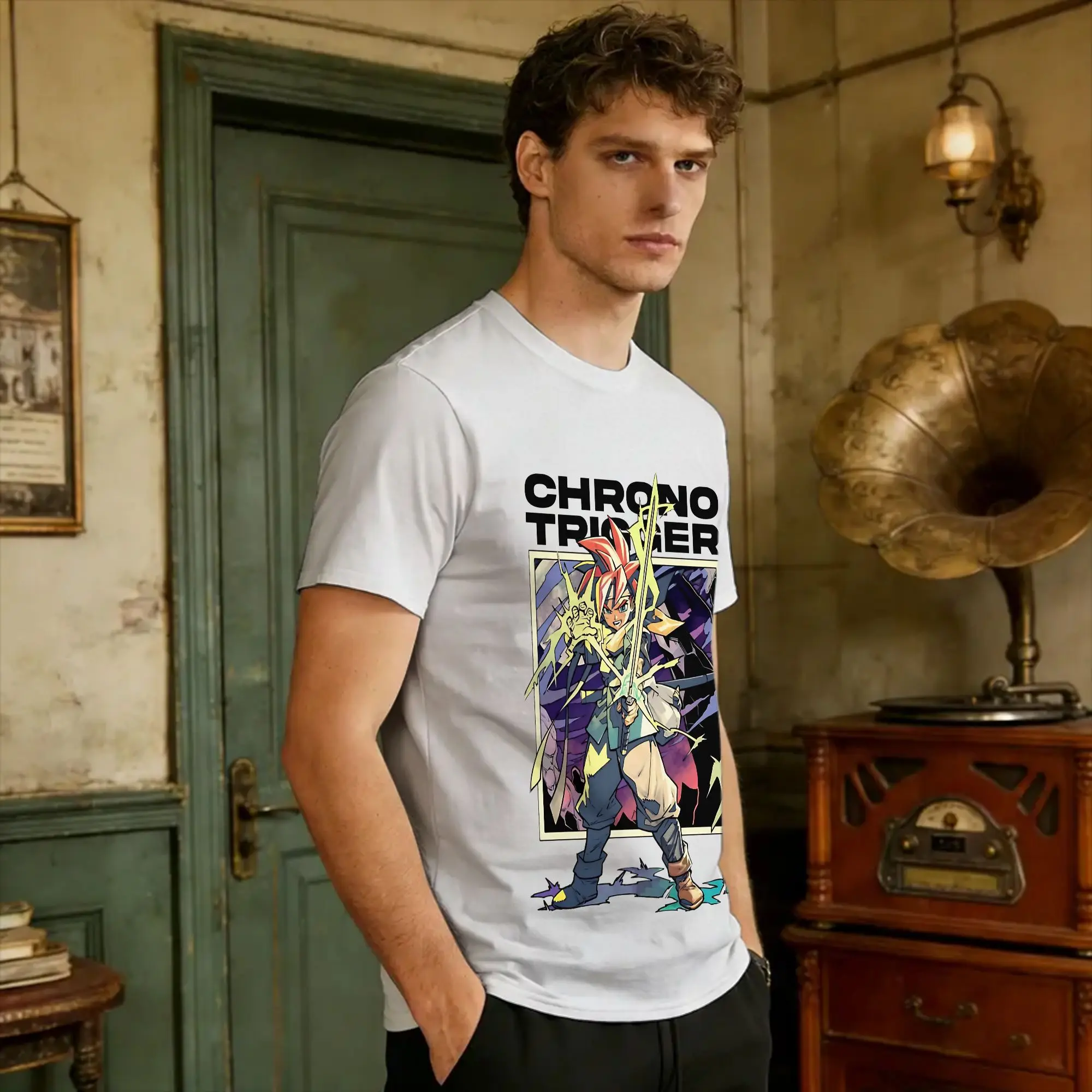 Oversized T Shirt Summer Chrono Trigger Fashion T-Shirts  Pure Cotton Tee Shirt for Man Y2K Casual Short Sleeve Tops