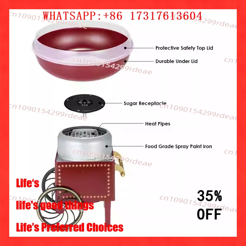 

110V US standard 230V European standard, electric retro carriage marshmallow machine