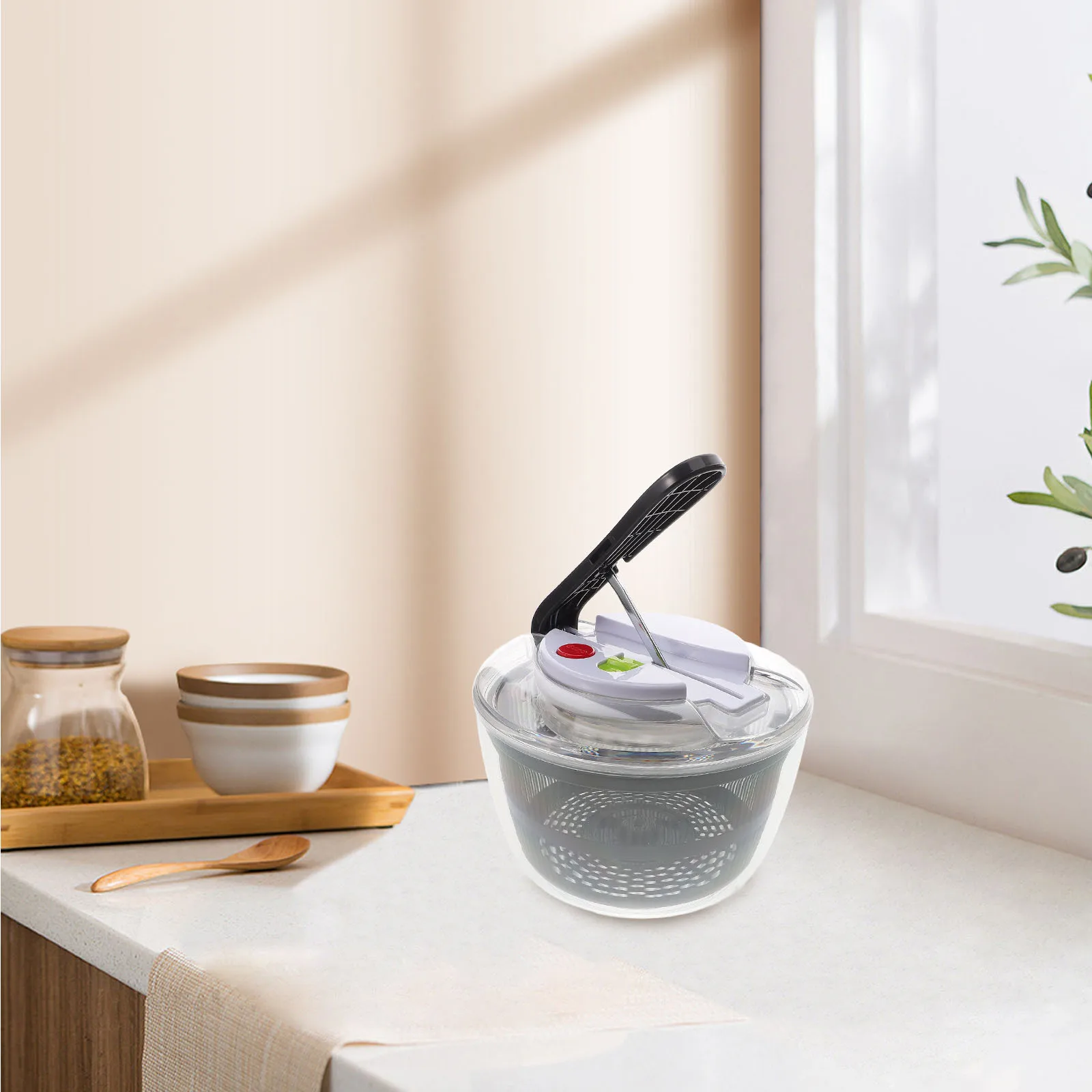 

Manual Dehydrator Kitchen Drain Basket Salad Spinner Fruit Vegetable Filter Basket Easy Clean Lettuce Washer