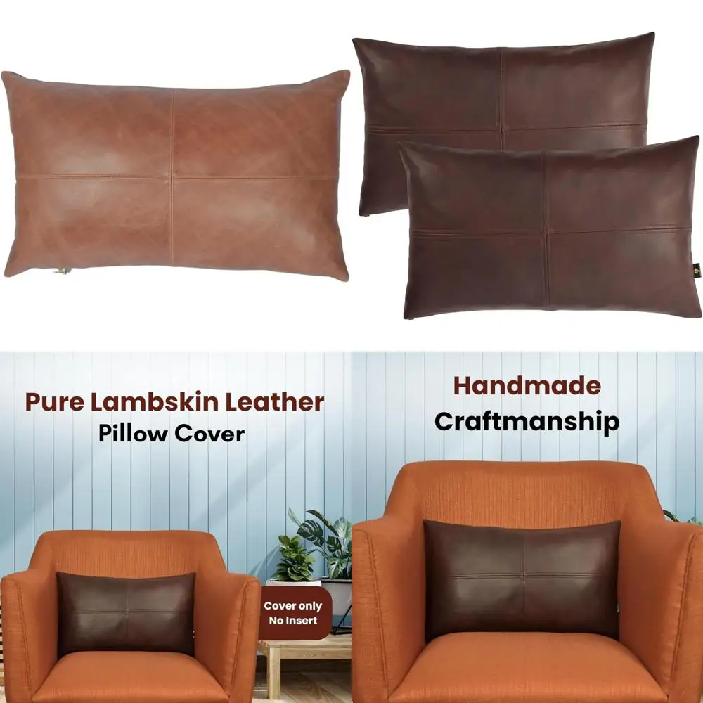 

Чехол на подушку из овечьей кожи - Чехол для диванной подушки из 100% натуральной кожи - Элегантные чехлы для декора гостиной и спальни