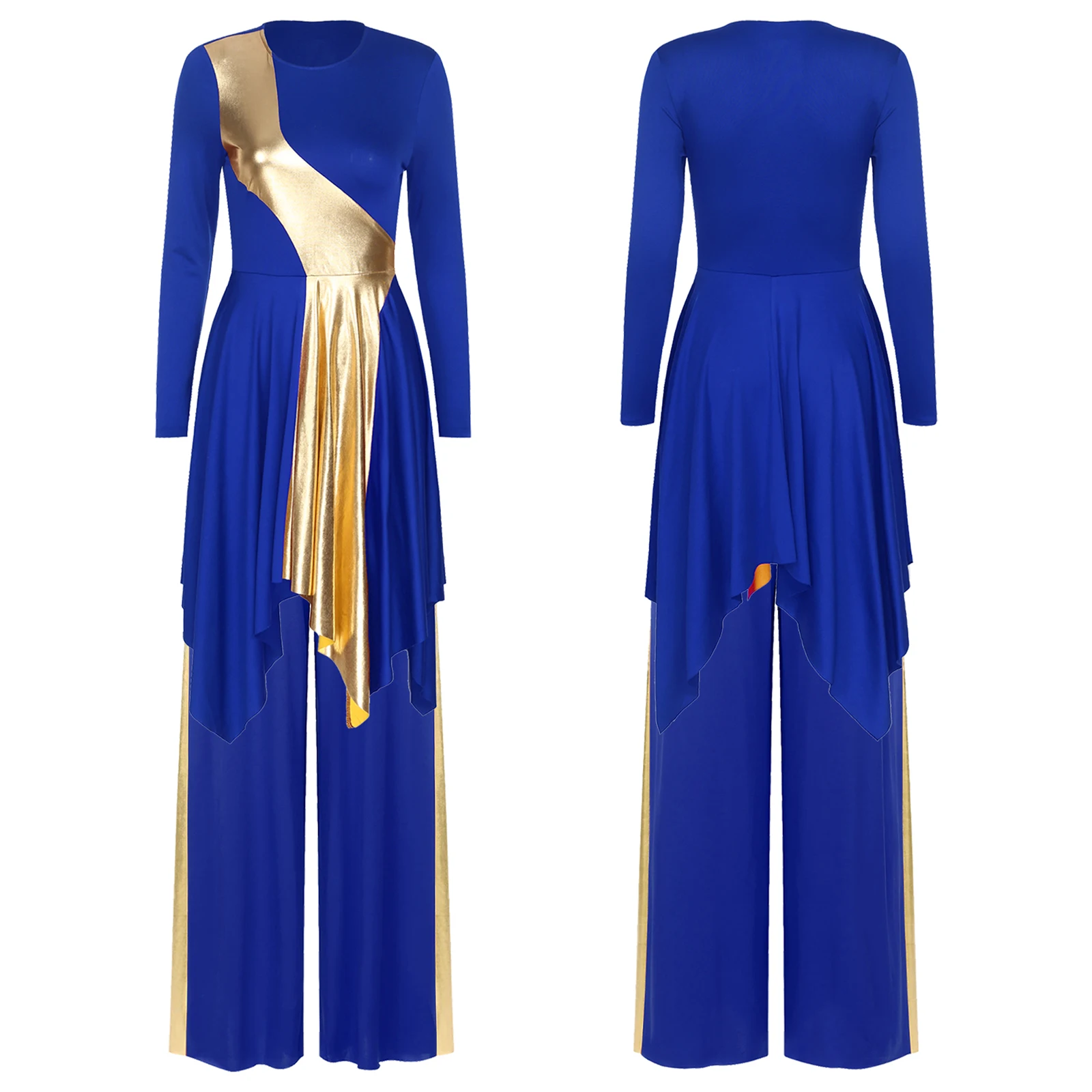 Women Liturgical Costume Set Praise Lyrical Worship Dance Dresses Long  Sleeve Dress And Wide-Leg Pants Choir Performance Costume - AliExpress  200000532