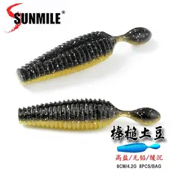 SUNMILE Stick Bait 6cm4.2g Casting Heavy Weighted Soft Plastic Lures Worm Artificial Bait Silicone Shad Lure For Bass Fishing