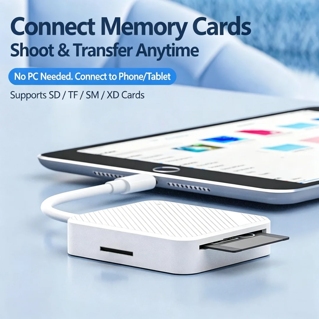 High Quality Type-C USB C OTG Smart Media Memory Card Reader Adapter, M2 SD SM XD Card Reader for Android Mobile Phone Accessori