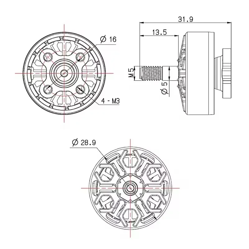 SpeedyBee 2306.5-1800KV Supporto motore brushless 6S Lipo Motor per Master5 V2 5 pollici FPV Racing Freestyle Quadcopter