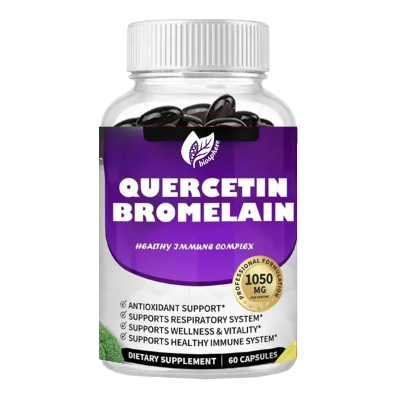مكمل Quercetin مع 1050 ملغ من البرومليين والزنك المضاد للأكسدة لدعم الجهاز المناعي 60 كبسولة لكل زجاجة #2