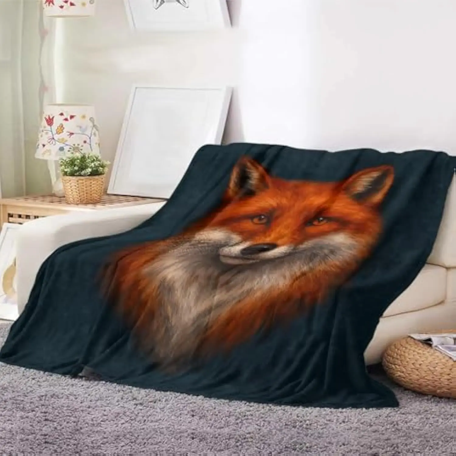 

Ультрамягкое фланелевое одеяло с принтом красной лисы, уютное флисовое одеяло для дивана, кровати, декор для дикой природы, подарки