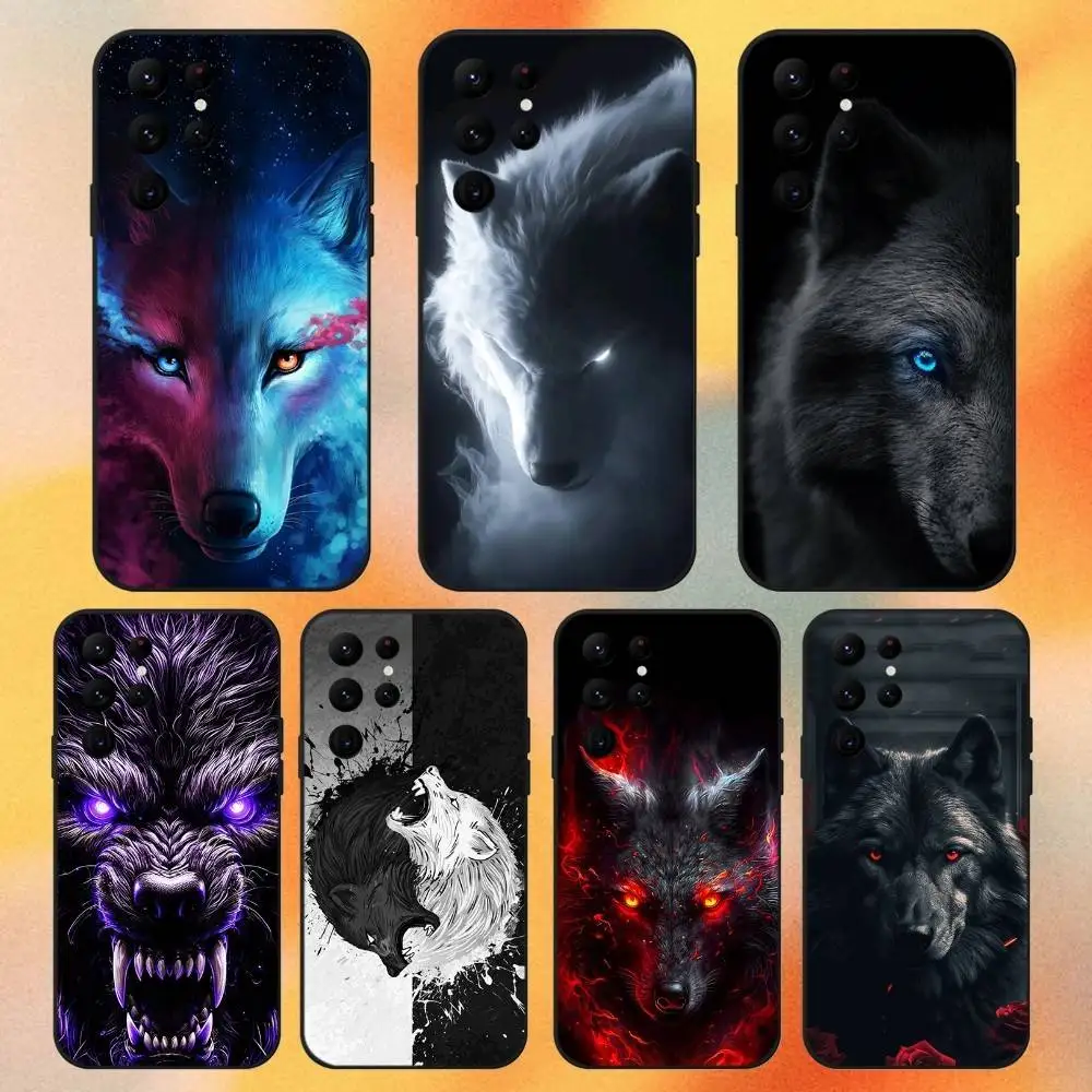 

Wolf Animals Cool Phone Case For Samsung S 25,24,23,22,30,21,10,9,Ultra,Plus,Lite,FE,4,5G Black Soft Case