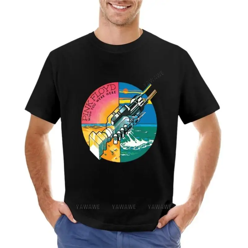 Wish You Were Here-Camiseta estampada de una sola manga para hombres, camisetas gráficas, camisetas personalizadas, camisetas grandes y altas