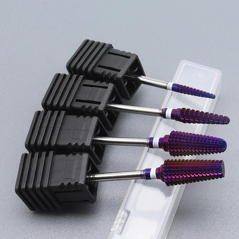 Hot! Purple Pro Whole Carbide Nail Drill Bits Nail Art Electric Drill Machine Files Nail Art Tools cut and polish bottom nail