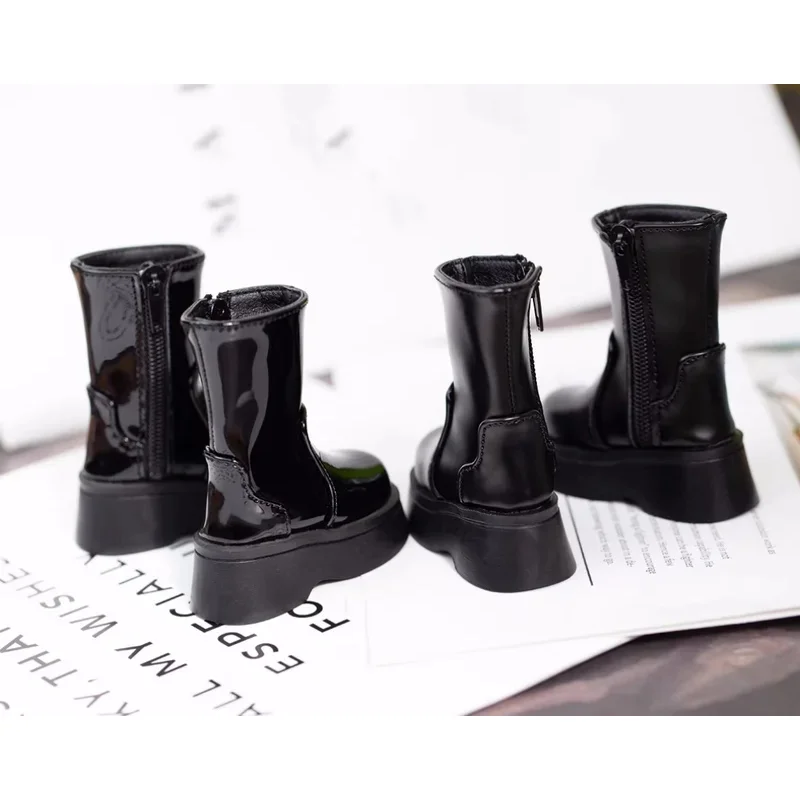 Chaussures de poupée BJD adaptées aux bottes à plateforme à talons hauts peintes noires de taille 1/4, chaussures épaisses, accessoires de poupée