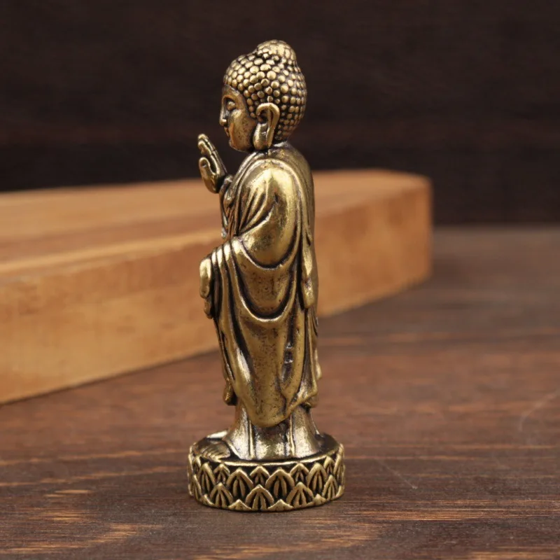 Dahi Tathagata Buddha brass statue ornament offering creative pocket Buddha home decoration retro and old