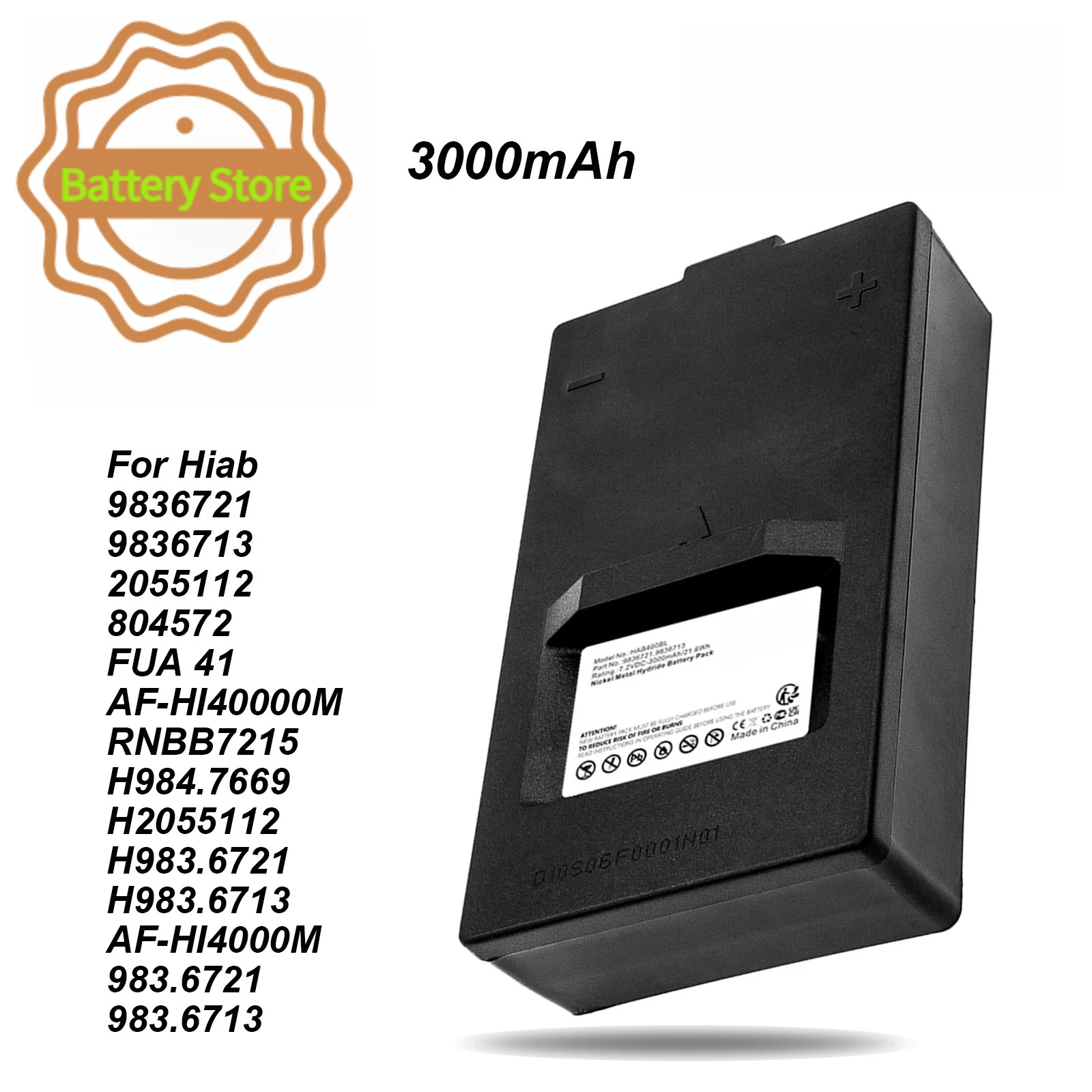 3000mAh Battery For Hiab:XS Drive,Hiab/Olsbergs Hi Drive 4000,Olsberg-Hiab,AF-HI4000M,FUA 41,H2055112,9836713,H983.6721