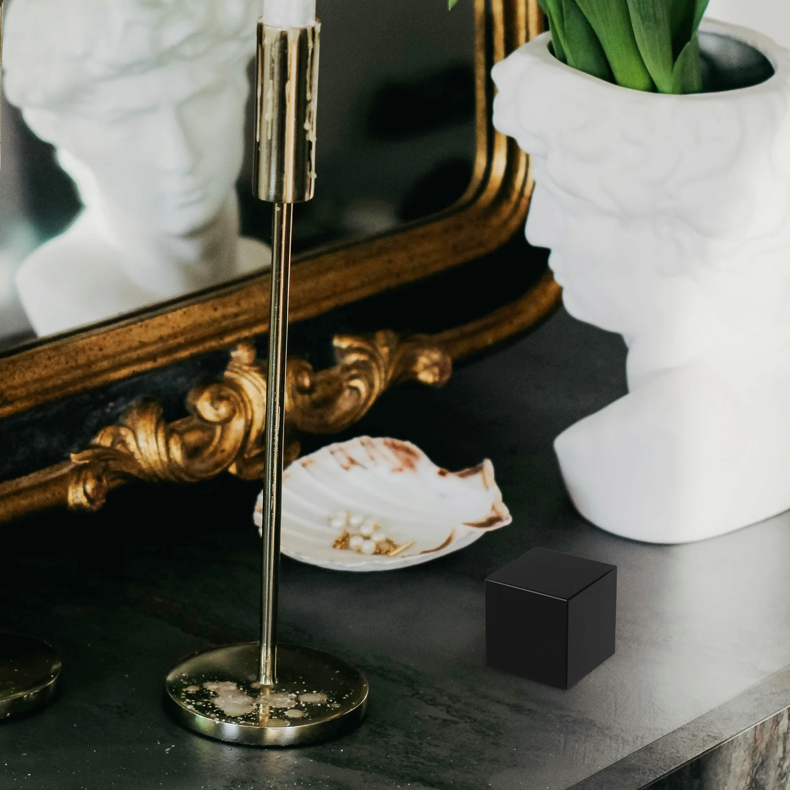 

Black Obsidian Ornament Natural Stone Carved Smooth Decor For Home Office Desk Yoga Room Decoration Craft Gift