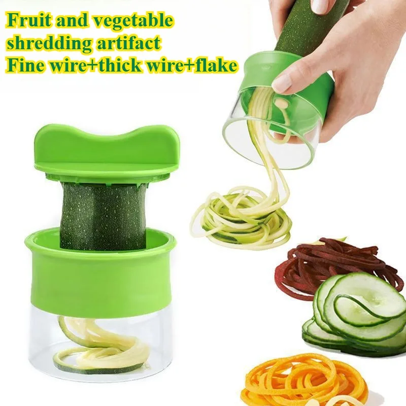 Rebanador en espiral ajustable innovador, rebanador de verduras multifuncional, rebanador de frutas y verduras, herramienta multifuncional de cocina