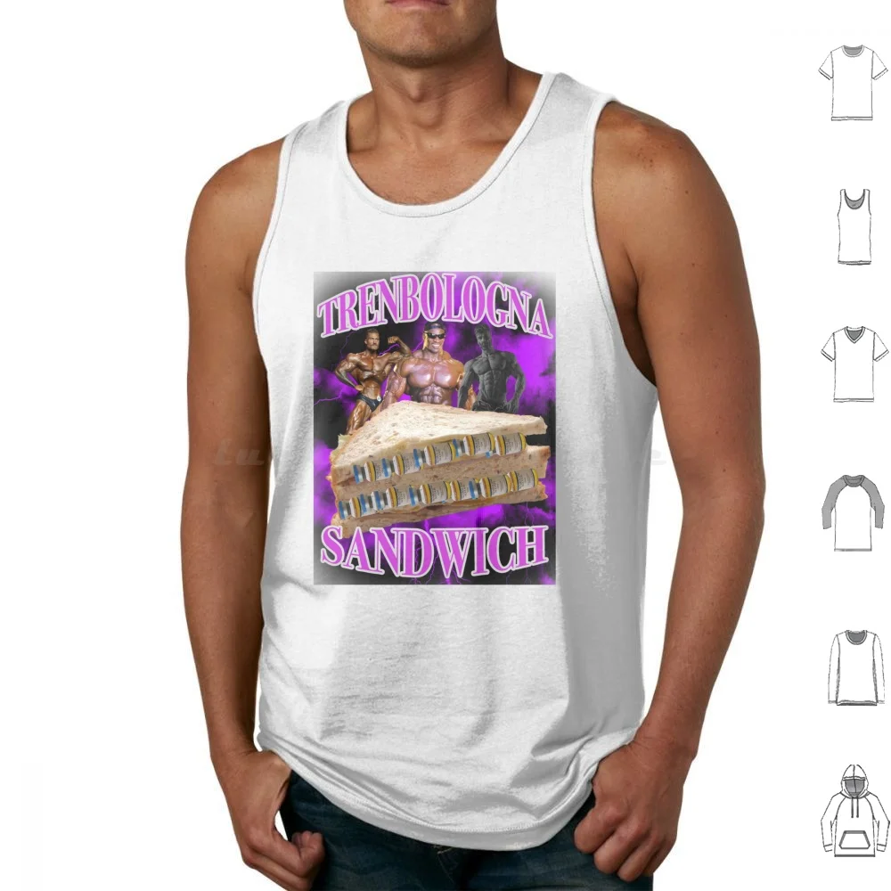 Sandwich Tank Tops Print Cotton Sandwich Food Cbum Chris Bumstead Ronnie Gigachad Gym Humor Meme Weightlifting