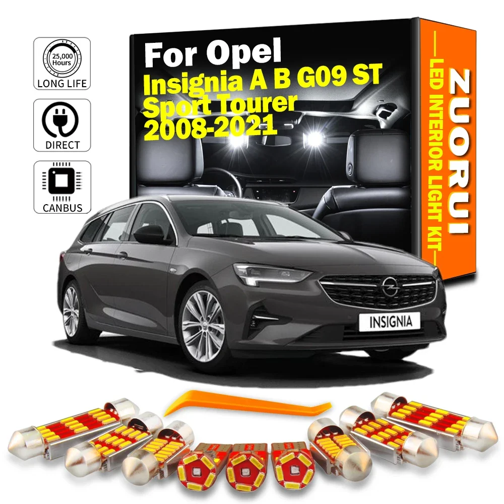 

Комплект внутреннего освещения ZUORUI Canbus LED для Opel Insignia A B G09 ST Sport Tourer 2008 2010 2011 2012 2015 2016 2021, автомобильные светодиодные лампы