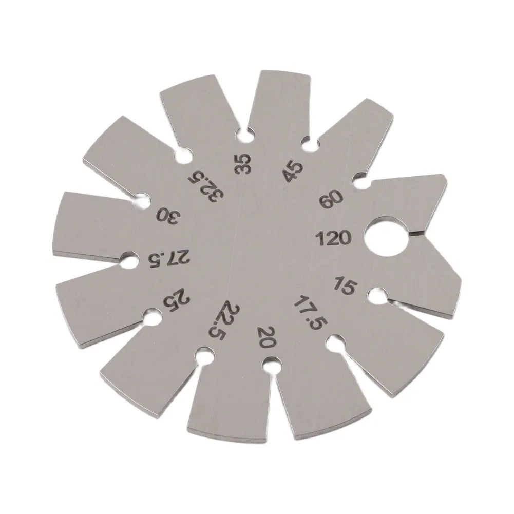 Silver Stainless Steel Angle Protractor 70mm Diameter With Keychain Hole For Quick Edge Check And Carpentry Measurement Device